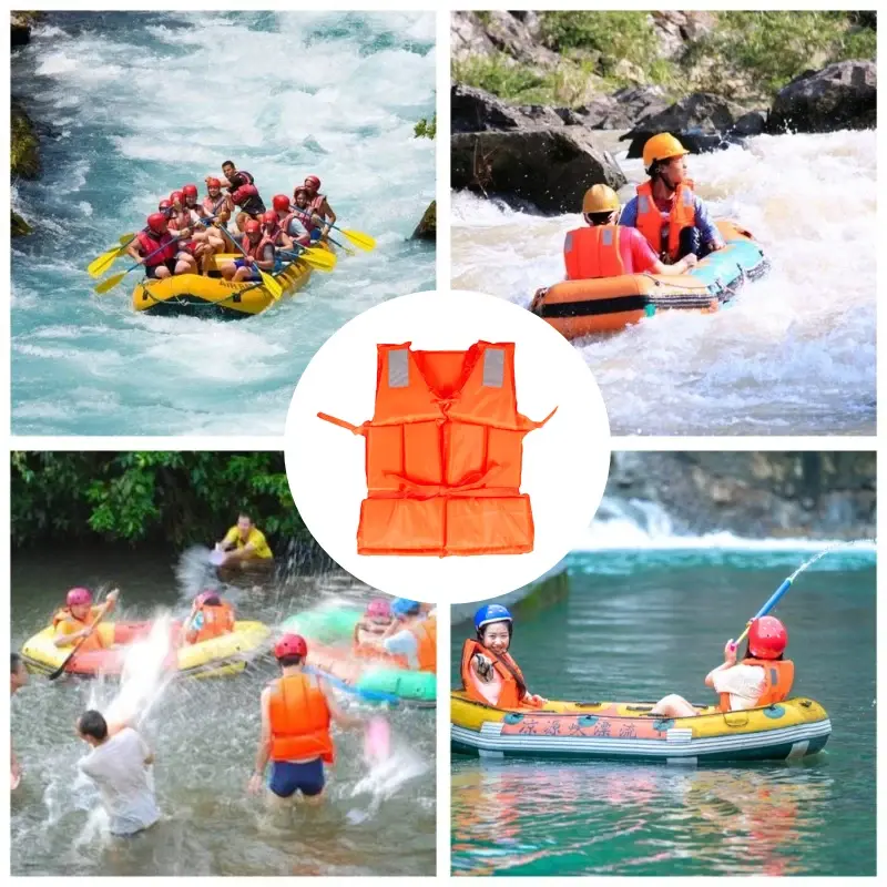 Swimming Life Vest Reflective Safety Clothing Adjustable Life Vest Water Buoyancy Jacket Swimming Safety Protection Accessories