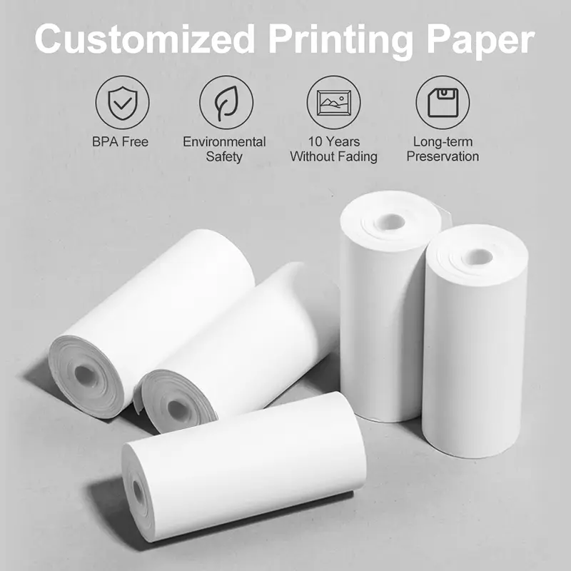 3 Rolls 57*25mm White Color Sticker Thermal Paper for Portable Mini Thermal Printer and Kids Instant Camera