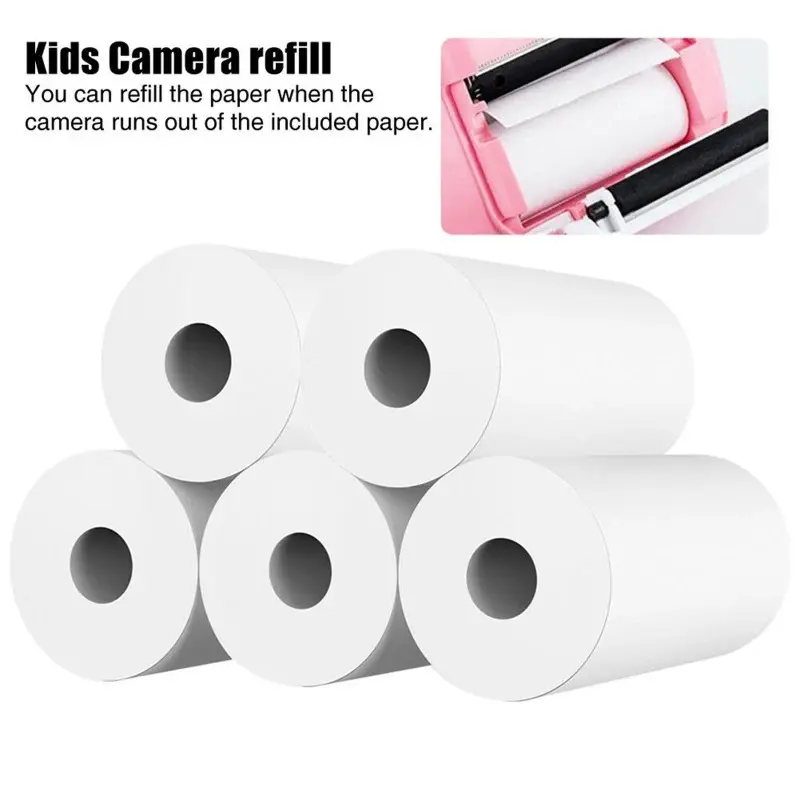 3 Rolls 57*25mm White Color Sticker Thermal Paper for Portable Mini Thermal Printer and Kids Instant Camera