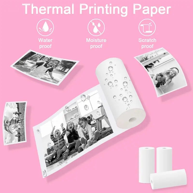 3 Rolls 57*25mm White Color Sticker Thermal Paper for Portable Mini Thermal Printer and Kids Instant Camera