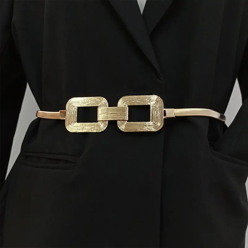 Fashion Gold Chain Belt Female Waist Adjustable Desinger Belts For Women High Quality Luxury Brand Punk Metal Dress Waistband