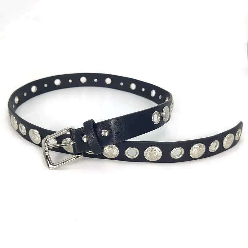 Unisex Fashion Women's Leather Belt Female Gothic Rivet Jeans Belts Male Heavy Punk Decoration Hit Hop Men's Waistband Girdle