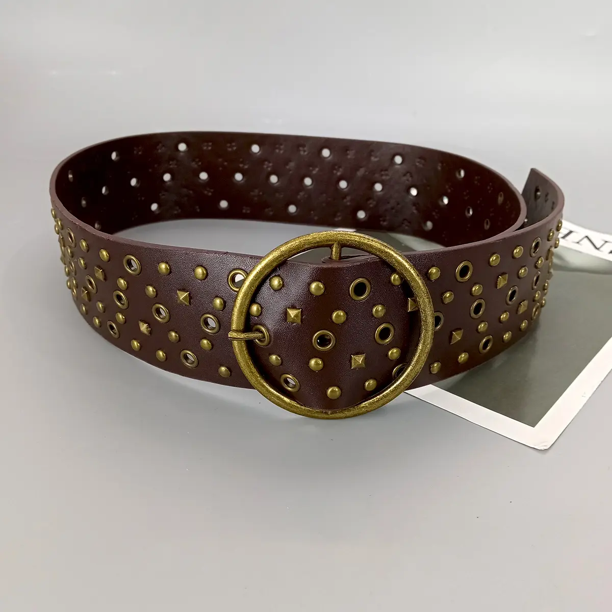Y2K Hollow Western Style Exaggerated Cowboy Cowgirl Wide Belt For Women Vintage Soft Durable Belt Punk Gothic Waistband Female