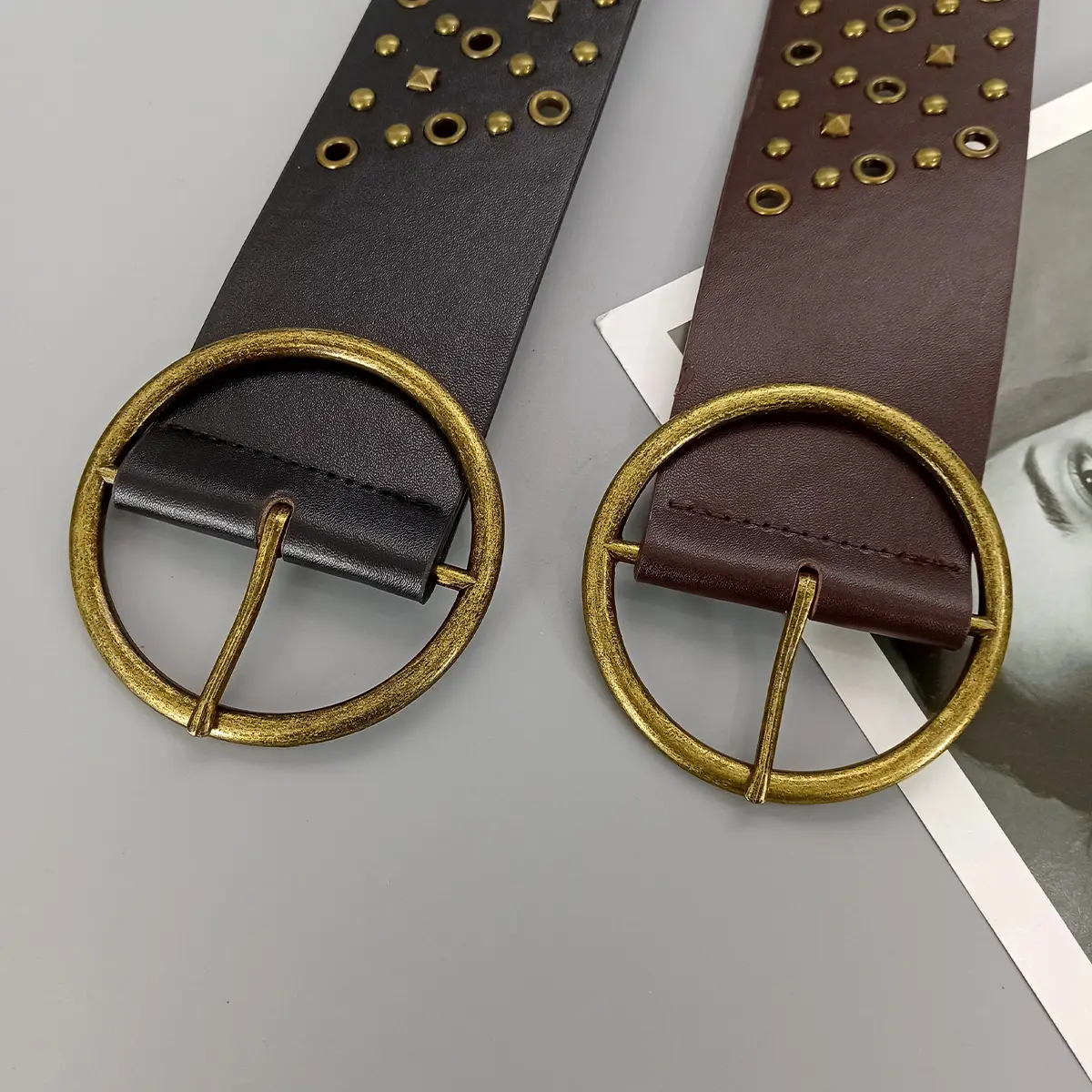 Y2K Hollow Western Style Exaggerated Cowboy Cowgirl Wide Belt For Women Vintage Soft Durable Belt Punk Gothic Waistband Female