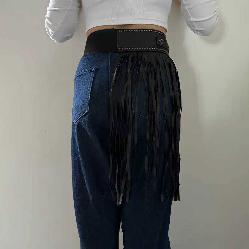 Women Punk Long Tassel Waist Chain Leather Body Belt Girl Party Night Club Body Jewelry Waist Belly Belt Dancing Strap Belt
