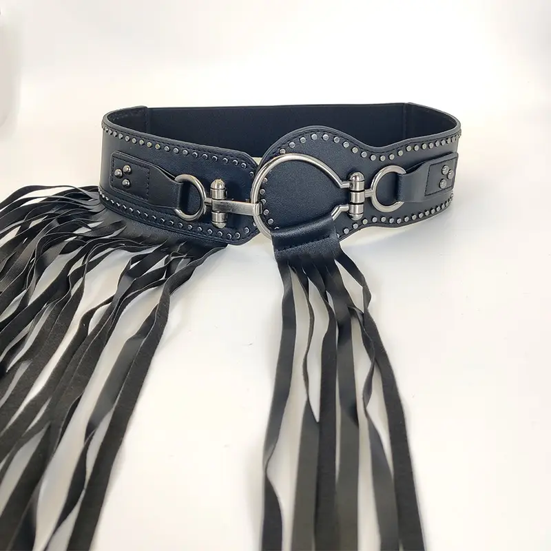 Women Punk Long Tassel Waist Chain Leather Body Belt Girl Party Night Club Body Jewelry Waist Belly Belt Dancing Strap Belt