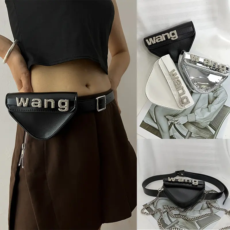 Rhinestone Wang Luxury Brands Diagonal package Belt Bag Female Punk Small Waistpack Goth Purse Belts For Women Party Decoration