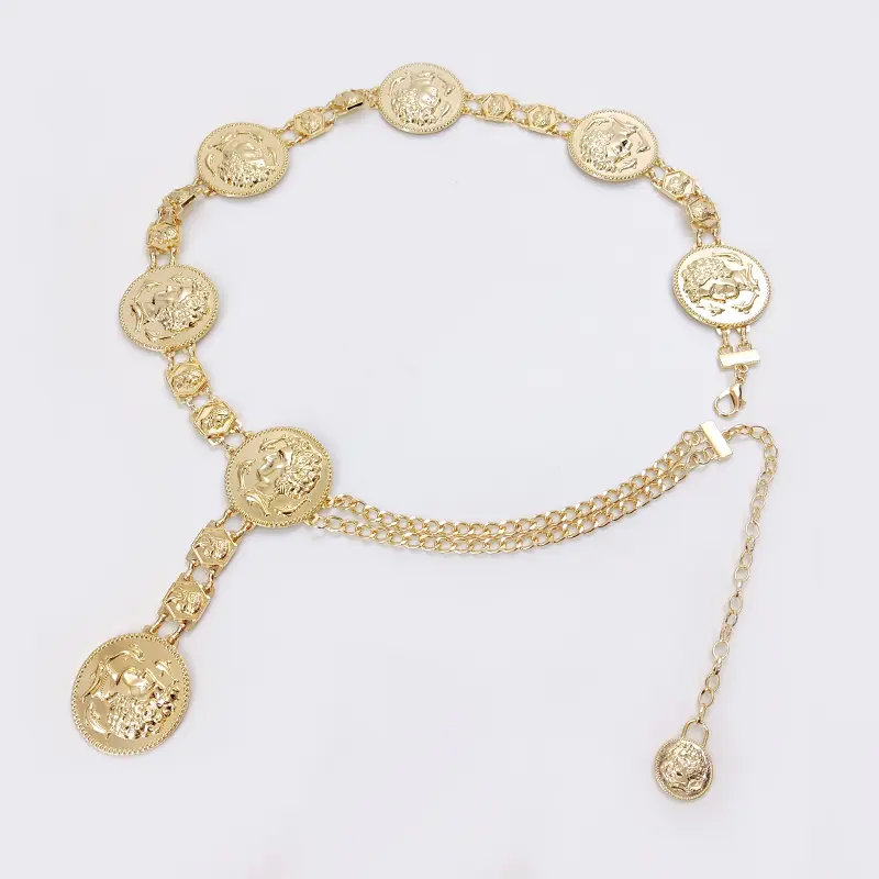 Fashion Gold Chain Belt Female Adjustable Dress Waistband Tassel Designer Belts For Women Luxury Brand Punk Goth  Accessory