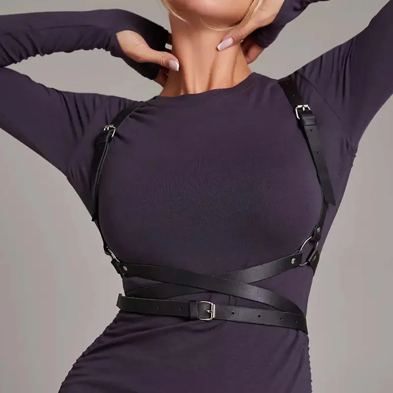 Punk Gothic Strap Belt Female DJ Nightclub Shirt Belts For Women Harness Long Corset Waistband Adjustable Dress Accessories