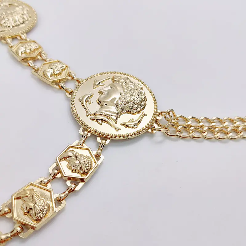 Fashion Gold Chain Belt Female Adjustable Dress Waistband Tassel Designer Belts For Women Luxury Brand Punk Goth  Accessory
