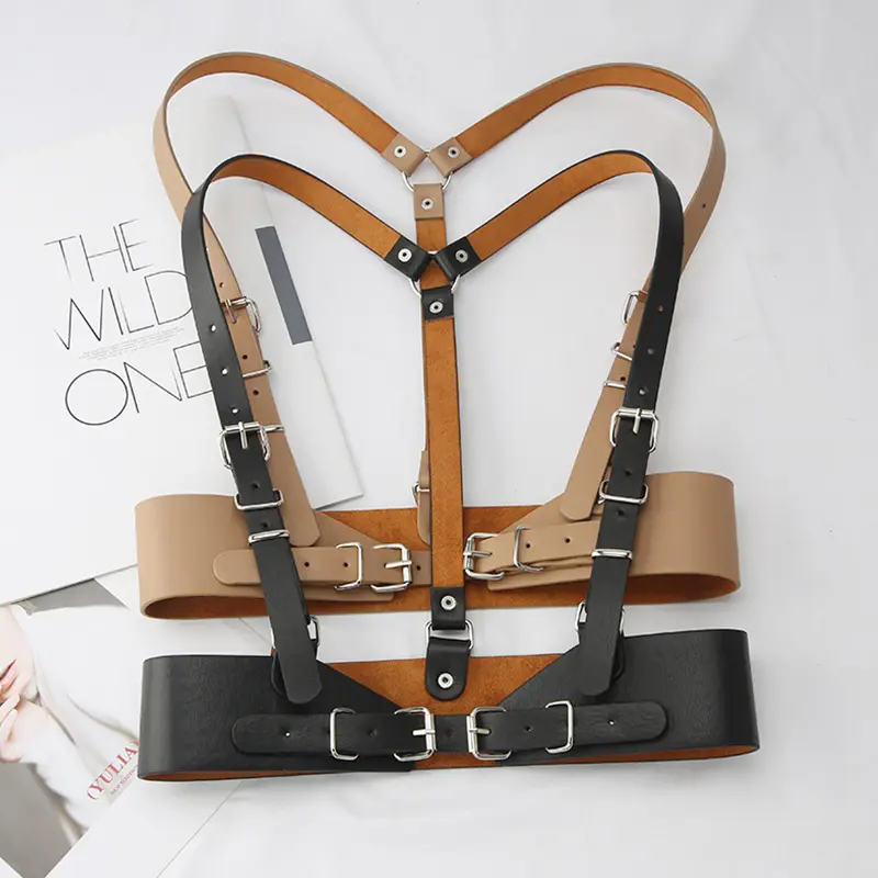 Punk Gothic Strap Belt Female DJ Nightclub Shirt Belts For Women Harness Long Corset Waistband Adjustable Dress Accessories