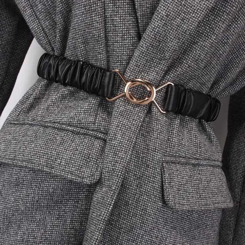 Fashion corset Belt for women plus size elegant high-end luxury brands Elastic cummerbund Black Desiner Women's belt female