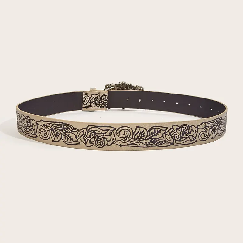 Punk Style Personality Retro Embossed Flower Belt y2k Spicy Girl Versatile Gothic Belts For Women Unisex Jean's Waistband