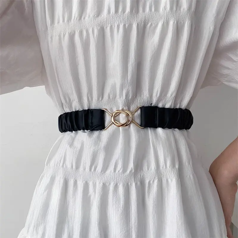 Fashion corset Belt for women plus size elegant high-end luxury brands Elastic cummerbund Black Desiner Women's belt female