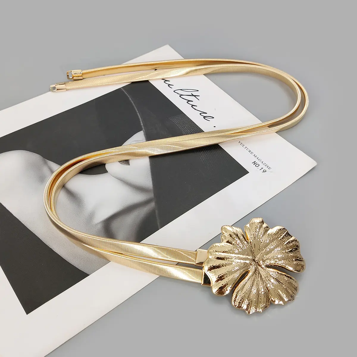 Elastic Gold Chain Belt Female Waist Punk Y2K Goth Silver Metal Belts For Women High Quality Luxury Golden Flower Waistband
