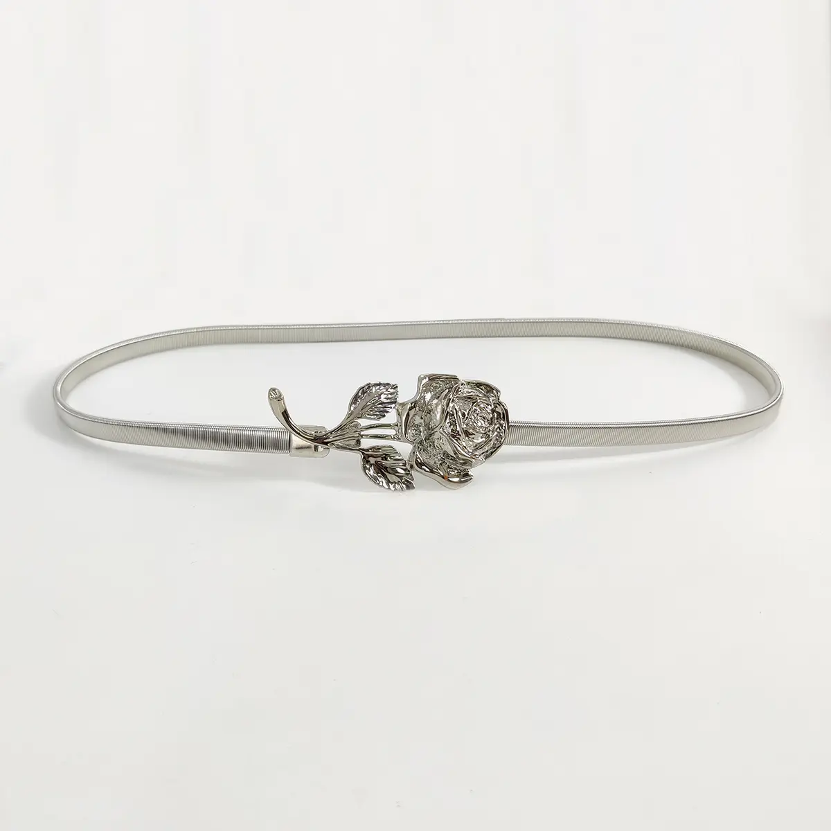 Fashion Elastic Gold Chain Belt Female Waist Flower Silver Metal Punk Belts For Women High Quality Stretch Thin Waistband
