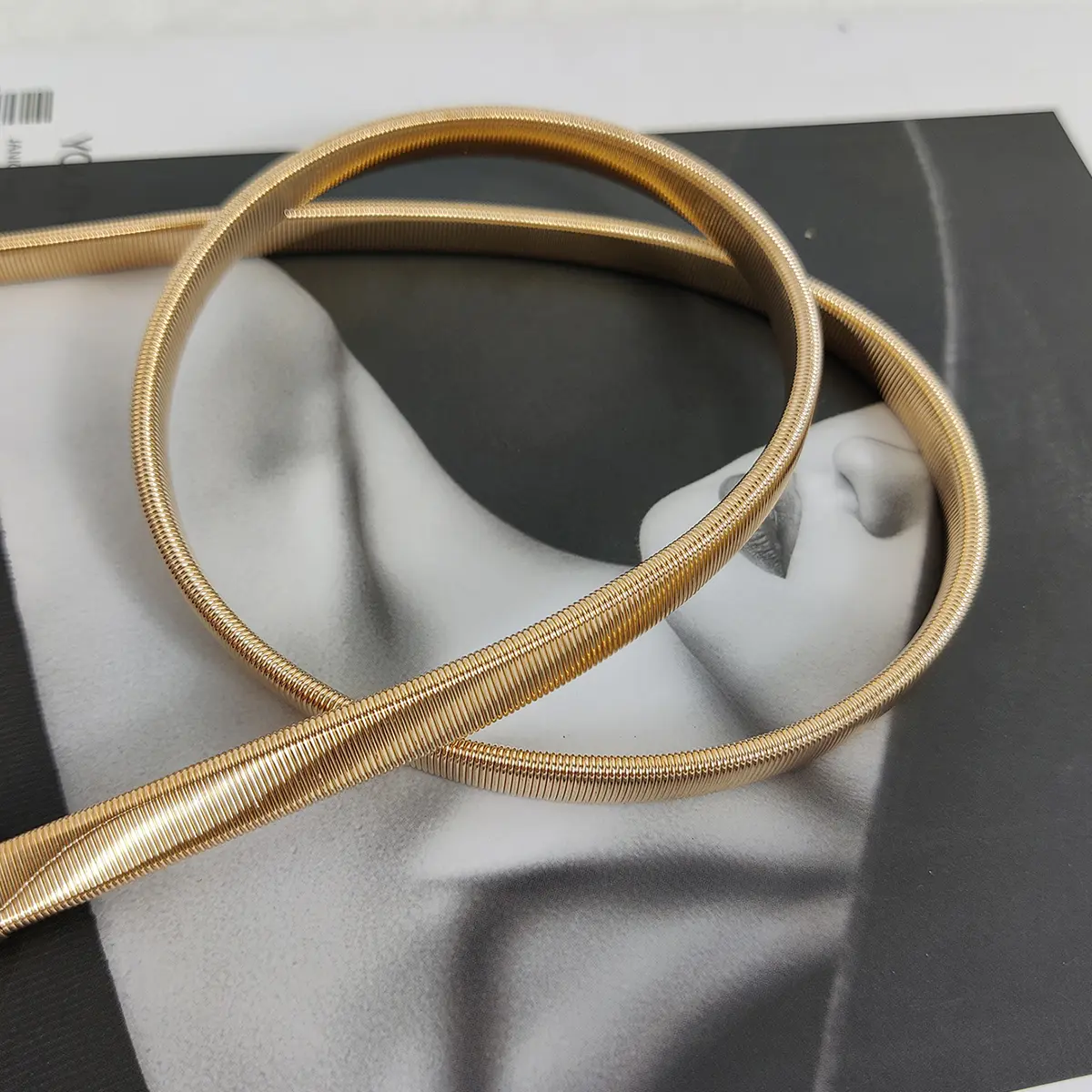 Fashion Elastic Gold Chain Belt Waist Designer Belts For Women High Quality Luxury Brand Stretch Waistband Dress Metal Riem