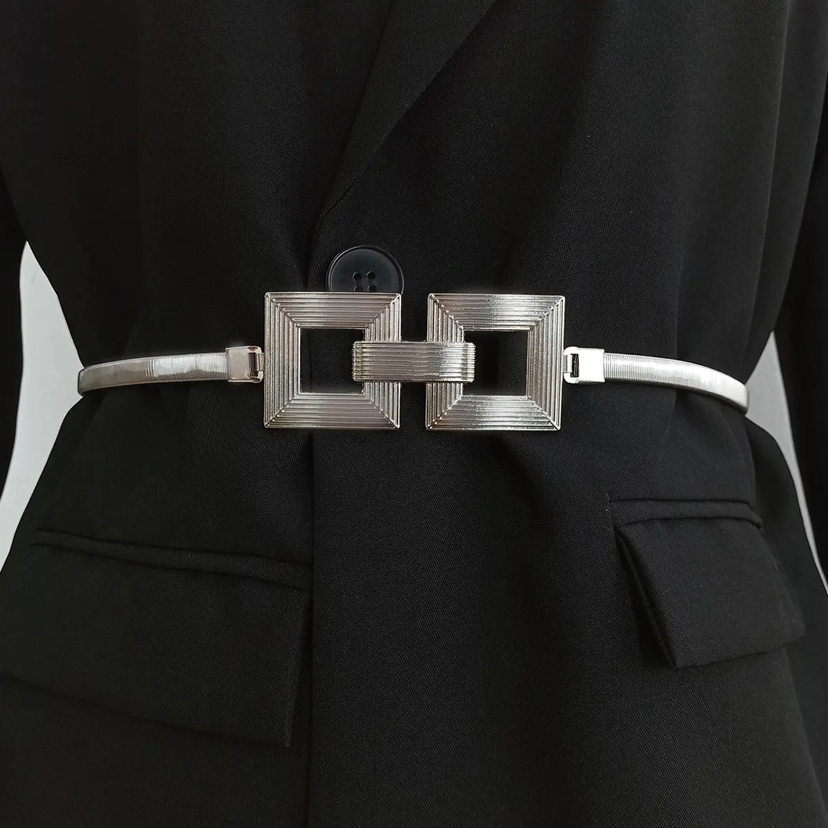Fashion Gold Chain Belt Female Waist Elastic Thin Waistband Designer Belts For Women High Quality Luxury Silver Metal Corset