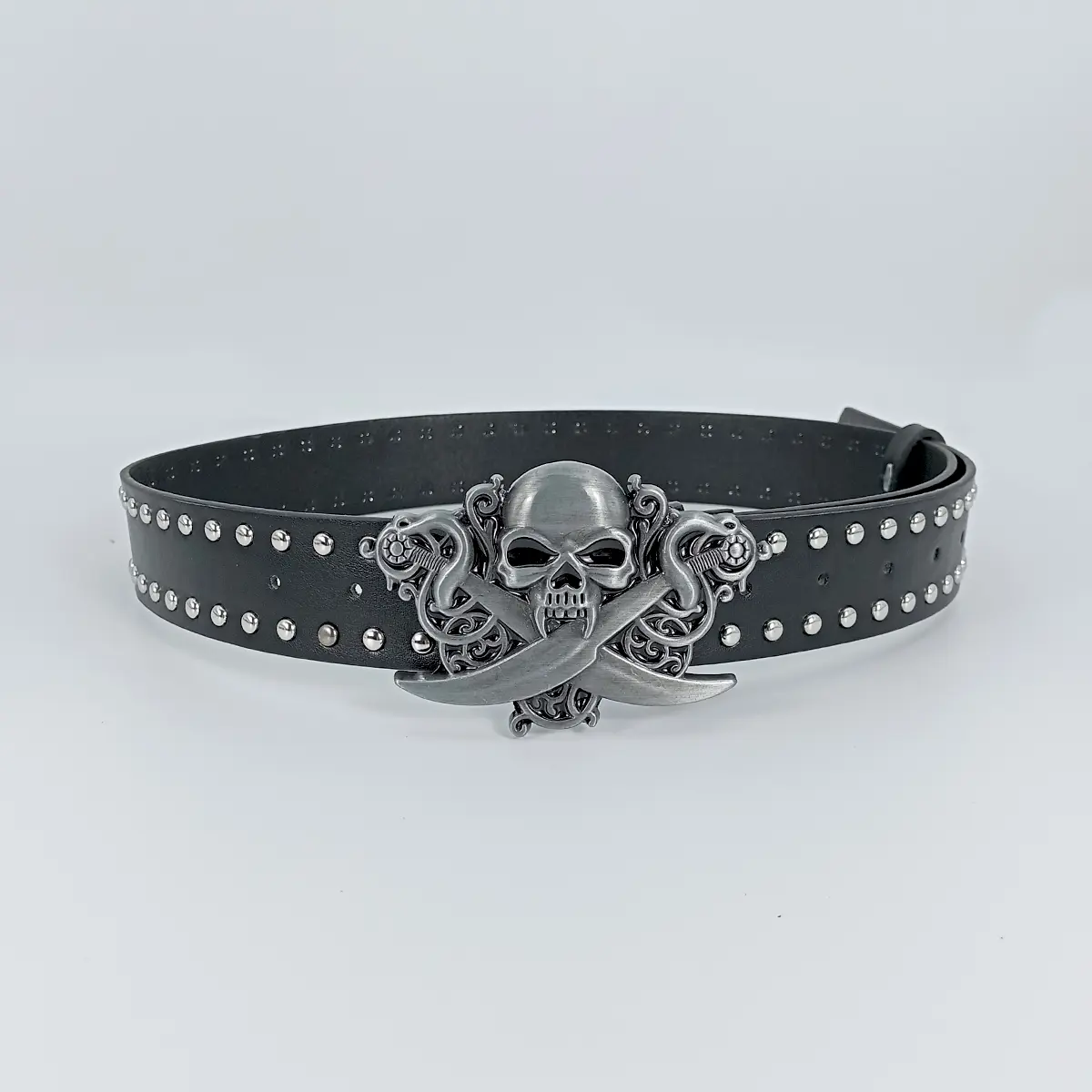 Designer Punk Belts For Women High Quality Luxury Brand Skull with knife Rivet Unisex Waist  Men Waistband Goth Belt for Jeans
