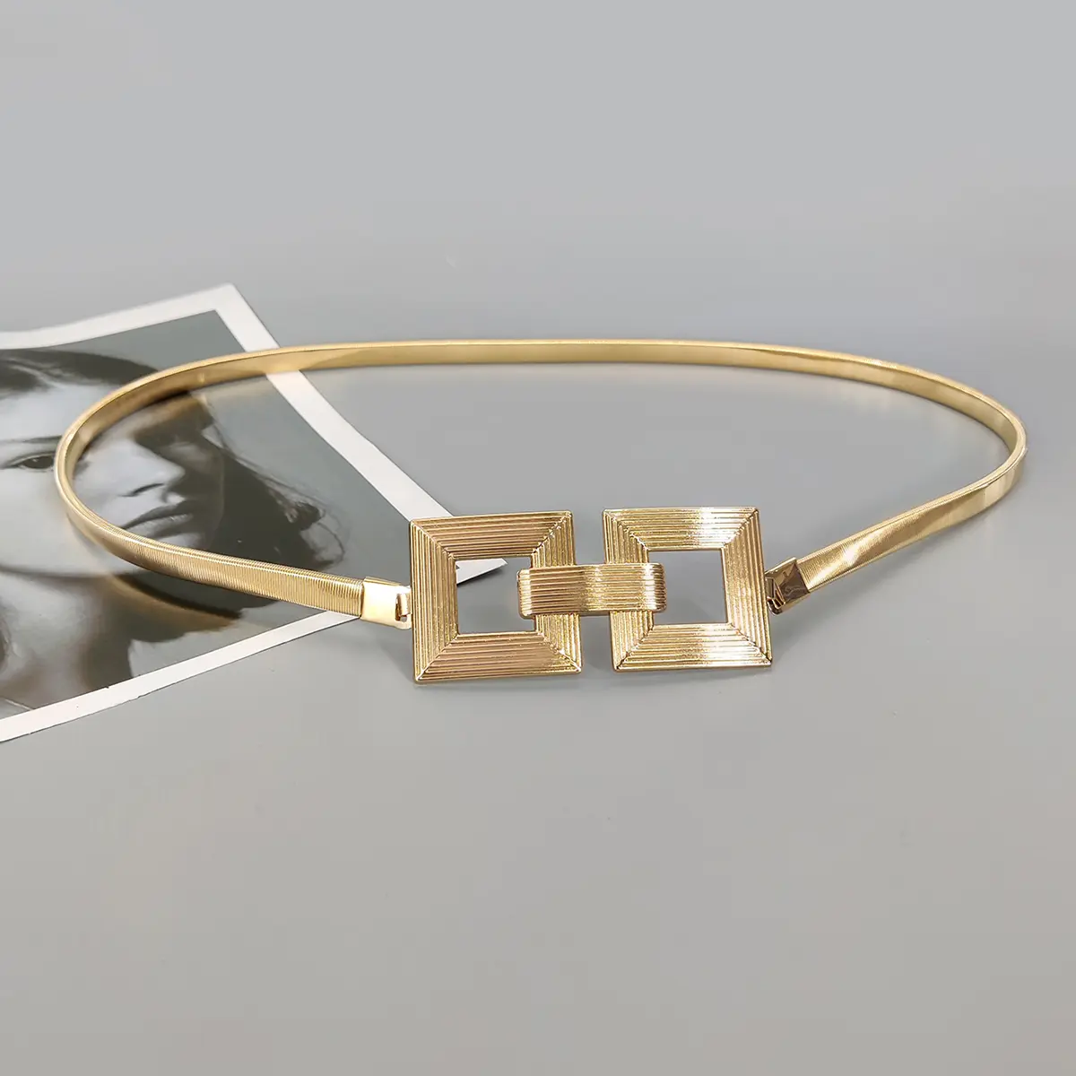 Fashion Gold Chain Belt Female Waist Elastic Thin Waistband Designer Belts For Women High Quality Luxury Silver Metal Corset