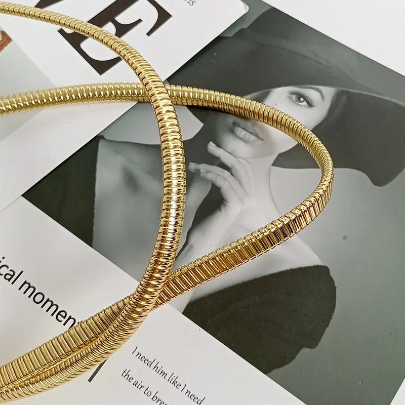 Fashion Golden Chain Belt Magnet Snake Waistband Female Designer Belts For Women Luxury Designer Punk Neck hand Gothic Accessory