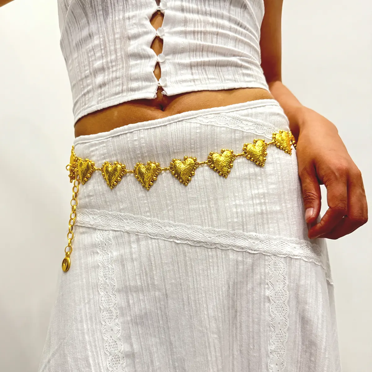 Gold Chain Belt Female Waist Y2K Harajuku Heart Accessory Designer Belts For Women High Quality Luxury Punk Dress Waistband