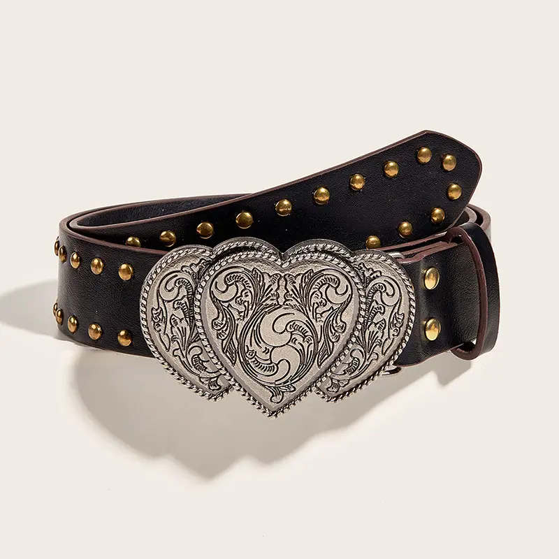 Designer Belts For Women High-end Luxury Brands Y2k Female belt Pink Punk Gothic Waistband Vintage Heart Women's belt Jeans
