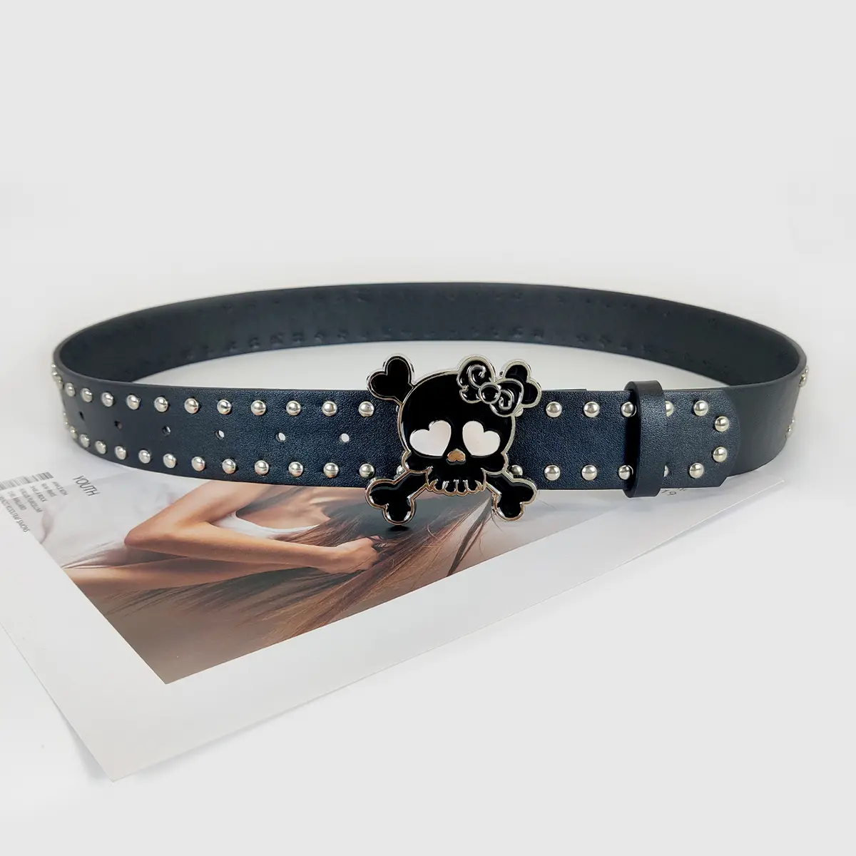 Designer Punk Belts For Women High Quality Luxury Brand Skull buckle Unisex Waist Black Street Man's Waistband Jeans Belt Y2K