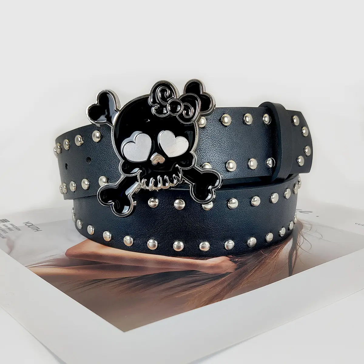 Designer Punk Belts For Women High Quality Luxury Brand Skull buckle Unisex Waist Black Street Man's Waistband Jeans Belt Y2K