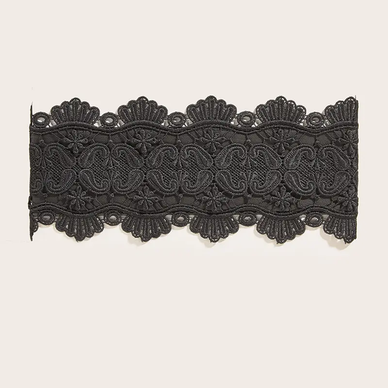 Wide Lace Corset Belts For Women Plus Size Black Belt Female Luxury Brands Punk Gothic Cummerbunds Y2K Waistband Elegant Belt
