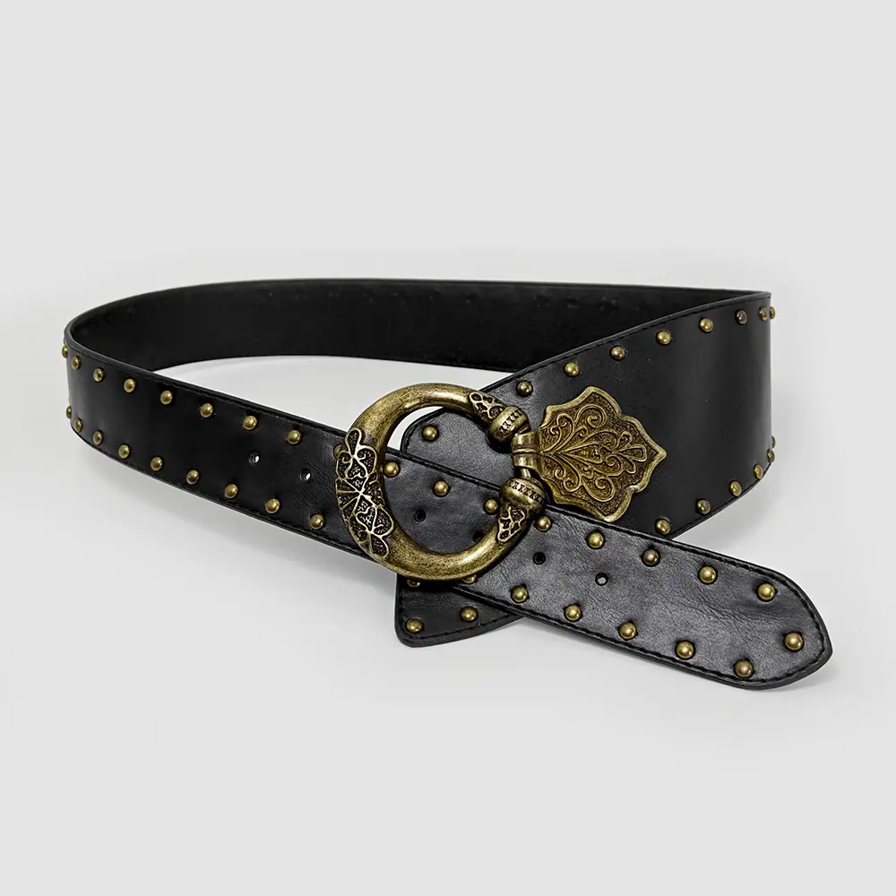 Western Cowboy Cowgirl Corset belt for Women Punk Gothic decorative Leopard Wild Waistband Female women's retro rivet wide belt
