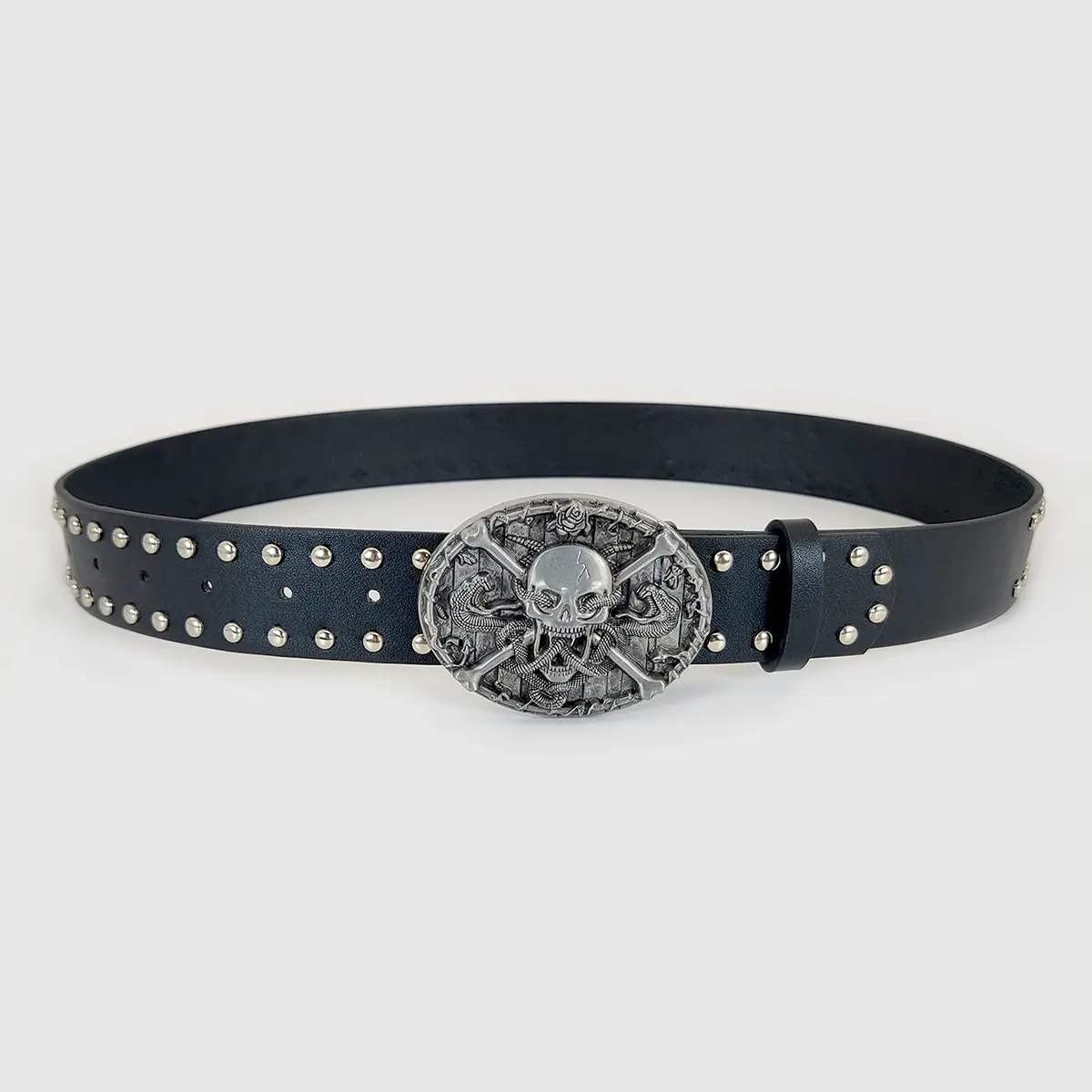 Designer Punk Belts For Women High Quality Luxury Brand Skull buckle Unisex Waist Black Street Man's Waistband Jeans Belt Y2K