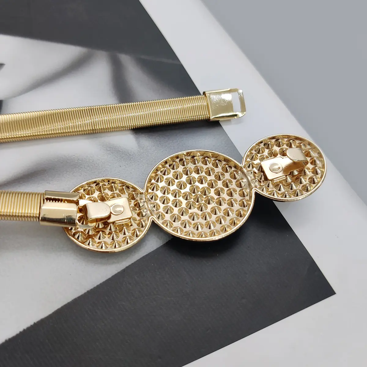 Elastic Gold Chain Belt Female Waist Punk Y2K Silver Metal Rhinestone Belts For Women High Quality Luxury Golden Waistband