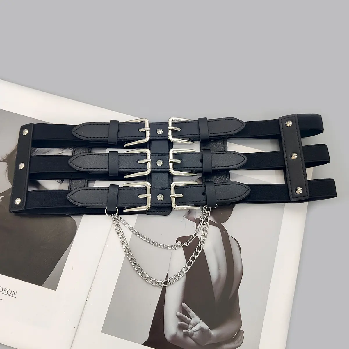 Wide Y2K Elastic Corset Belt Female Tassel Stretch Cummerbunds Designer Belts For Women Goth Black Waistband Plus Size