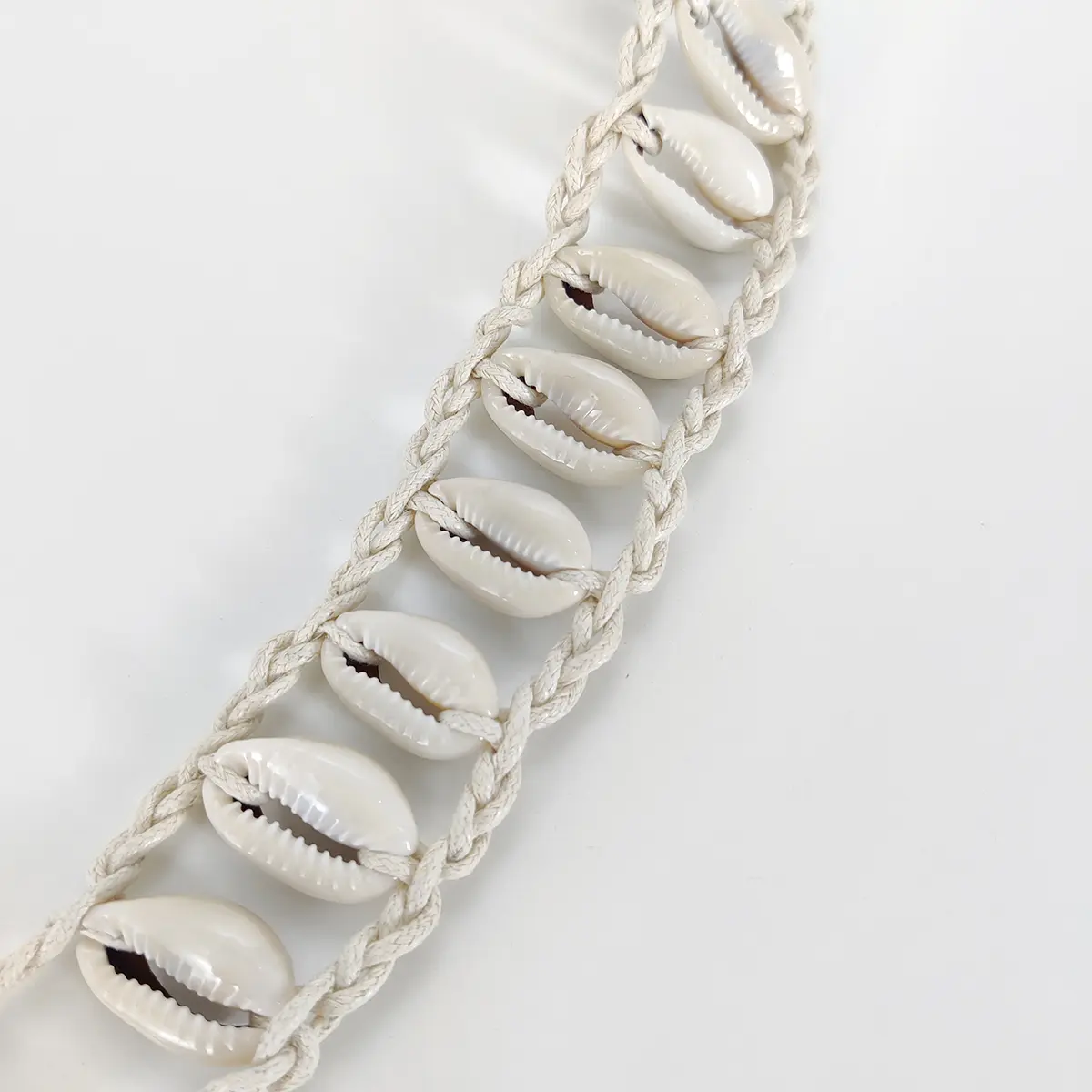Desinger Belts For Women Knot Waistband Summer Boho Shell Bead Dress Jeans Belt Female Beach Accessory Beige Wax Cord