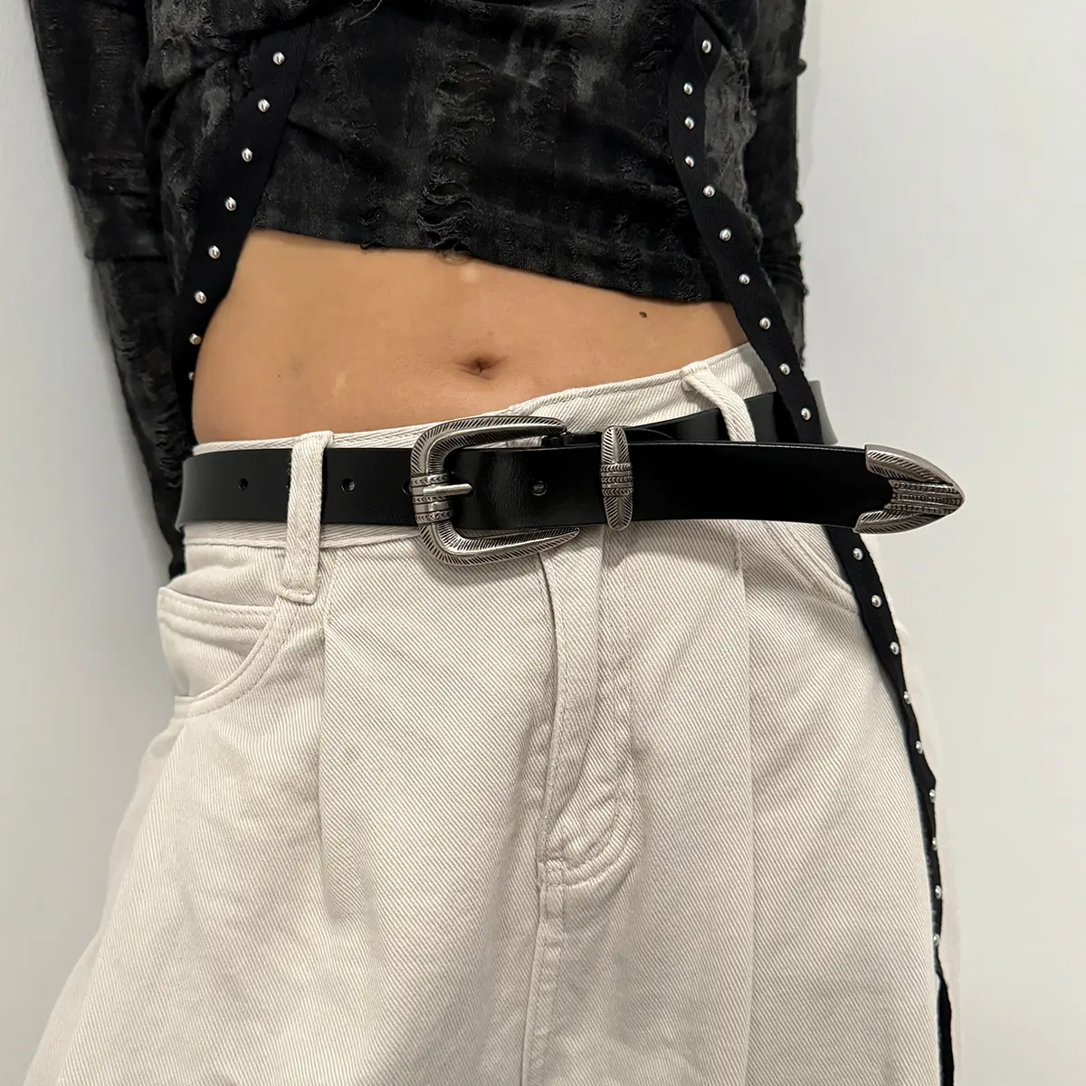 Unisex Men Belts For Women High Quality Large size Leather belt Luxury Brand Punk Belt Y2K Gothic Cowgirl Black Belt for jeans