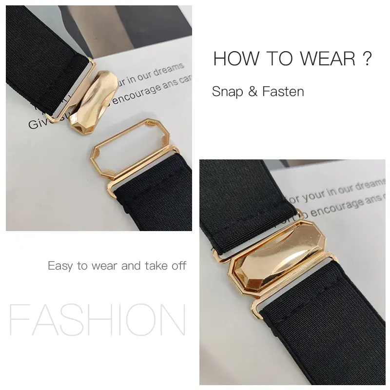 Fashion Elastic Gold Chain Belt Rhinestone Designer Belts For Women High Quality Luxury Stretch Cummerbunds Black Corset