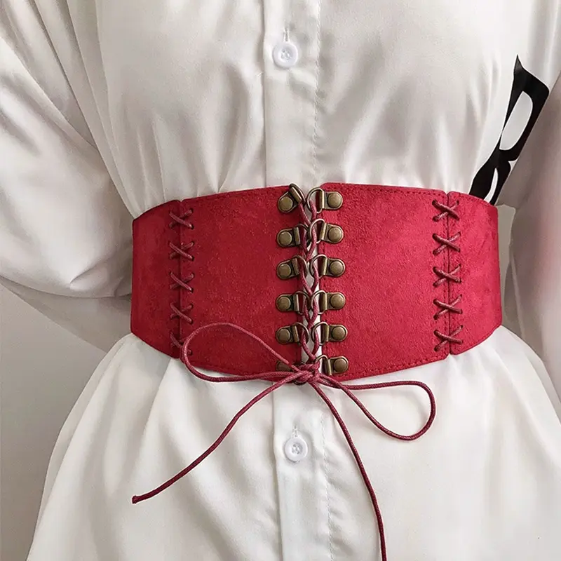 Wide Corset Belt Women High-end Luxury Brands Deerskin PU Cummerbund Hip Hop Belt Female Punk Gothic Y2K Waistband for women