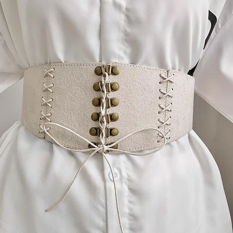 Wide Corset Belt Women High-end Luxury Brands Deerskin PU Cummerbund Hip Hop Belt Female Punk Gothic Y2K Waistband for women