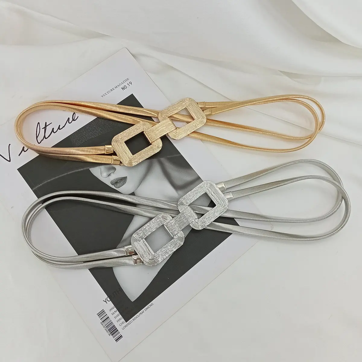 Designer Elastic Silver Chain Belts For Women High Quality Stretch Cummerbunds Gold Waist Corset Belt Female Waistband