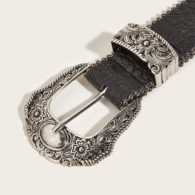 Unisex Jeans Belt Goth Y2k Designer Belts For Women High Quality Luxury Black Punk Accessory 3.8cm Waistband Men Belt Boho