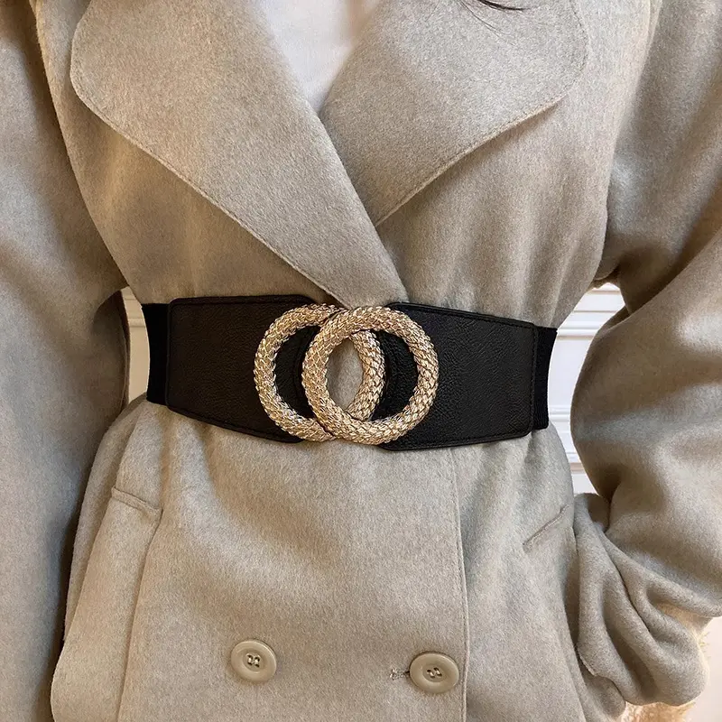 Elegant Plus Size Wide Corset Belt for women Circle high-end luxury brands Fashion Women's belt female Desiner Elastic Waistband