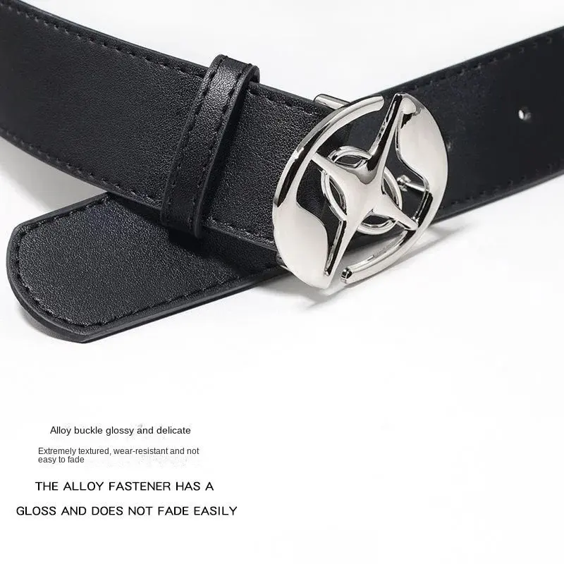 Geometric Hollow Out Comet Buckle Belt For Men Suitable For Christmas Gift Parties Casual Entertainment Venues Etc