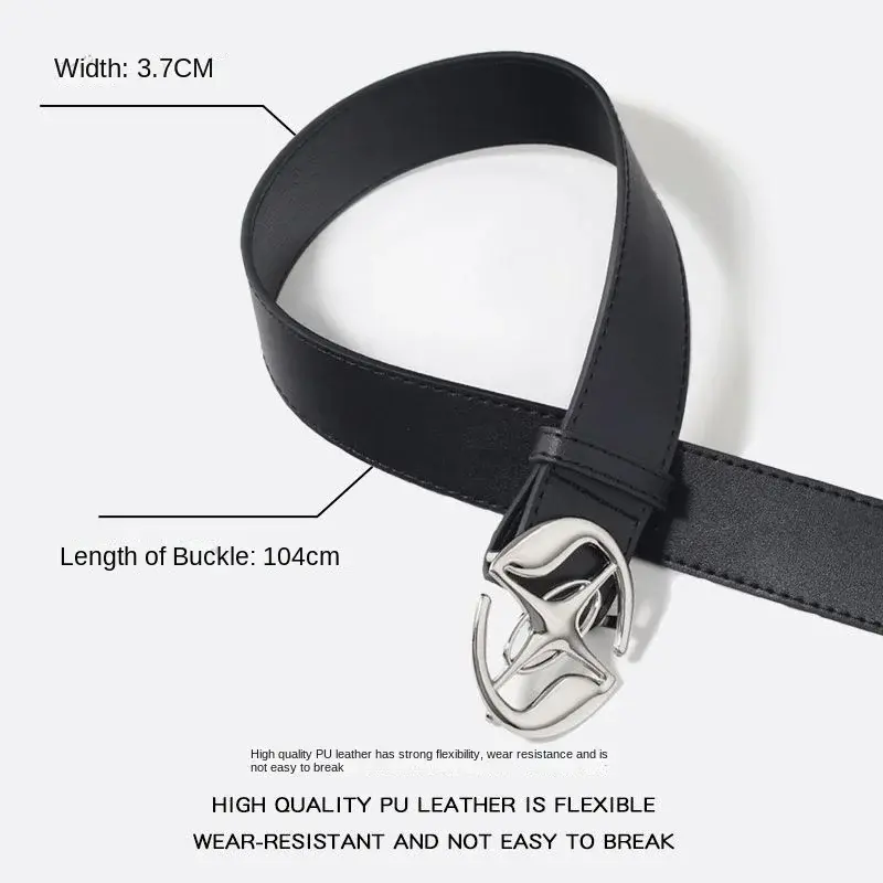 Geometric Hollow Out Comet Buckle Belt For Men Suitable For Christmas Gift Parties Casual Entertainment Venues Etc