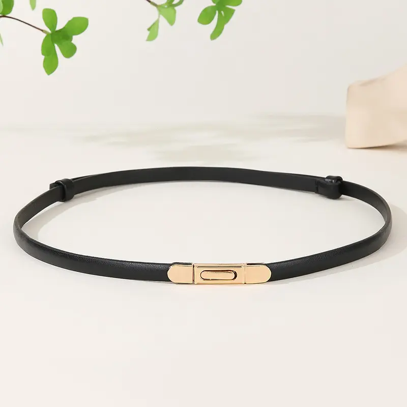 Fashion Adjustable Thin Belt Female Luxury Brands Designer Girdle Korean Corset Metal Buckle Desiner Elegant Belts For Women