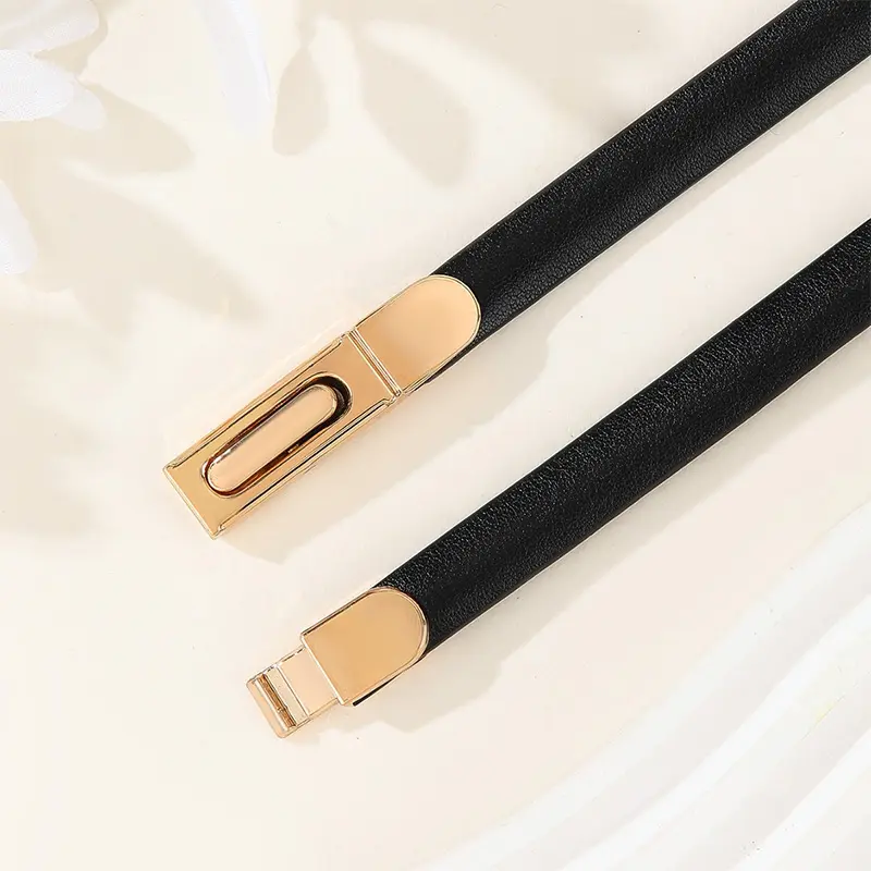 Fashion Adjustable Thin Belt Female Luxury Brands Designer Girdle Korean Corset Metal Buckle Desiner Elegant Belts For Women