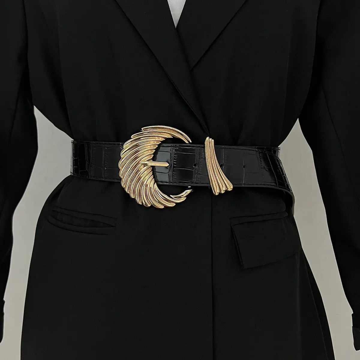 Black Velet Leather Belts For Women High Quality Luxury Gold Buckle Fashion Wide Corset Belt Female Jeans Belts