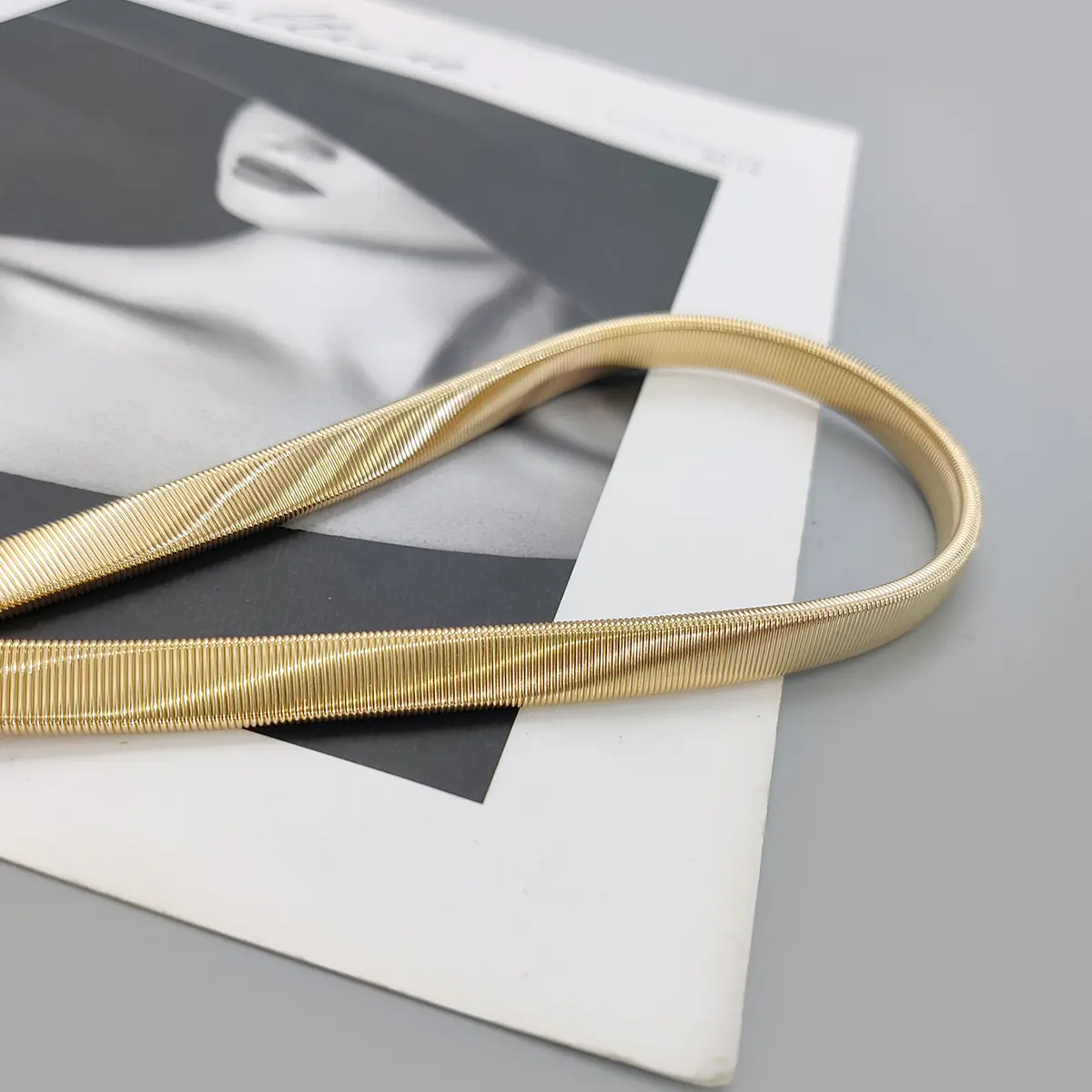 Elastic Gold Chain Belt Female Waist Punk Y2K Silver Metal Rhinestone Belts For Women High Quality Luxury Golden Waistband