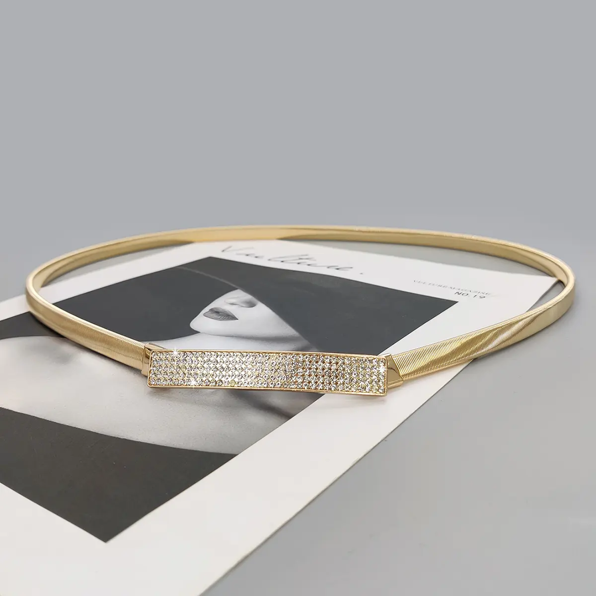 Elastic Gold Chain Belt Female Waist Punk Y2K Silver Metal Rhinestone Belts For Women High Quality Luxury Golden Waistband