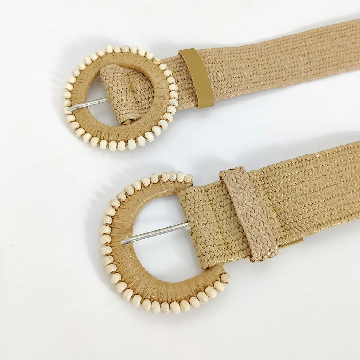 Women PP Straw Belt Bohemian Wide Elastic Waist Belts Braided Waistband Summer Casual Cloth Beach Apparel Accessory Designer